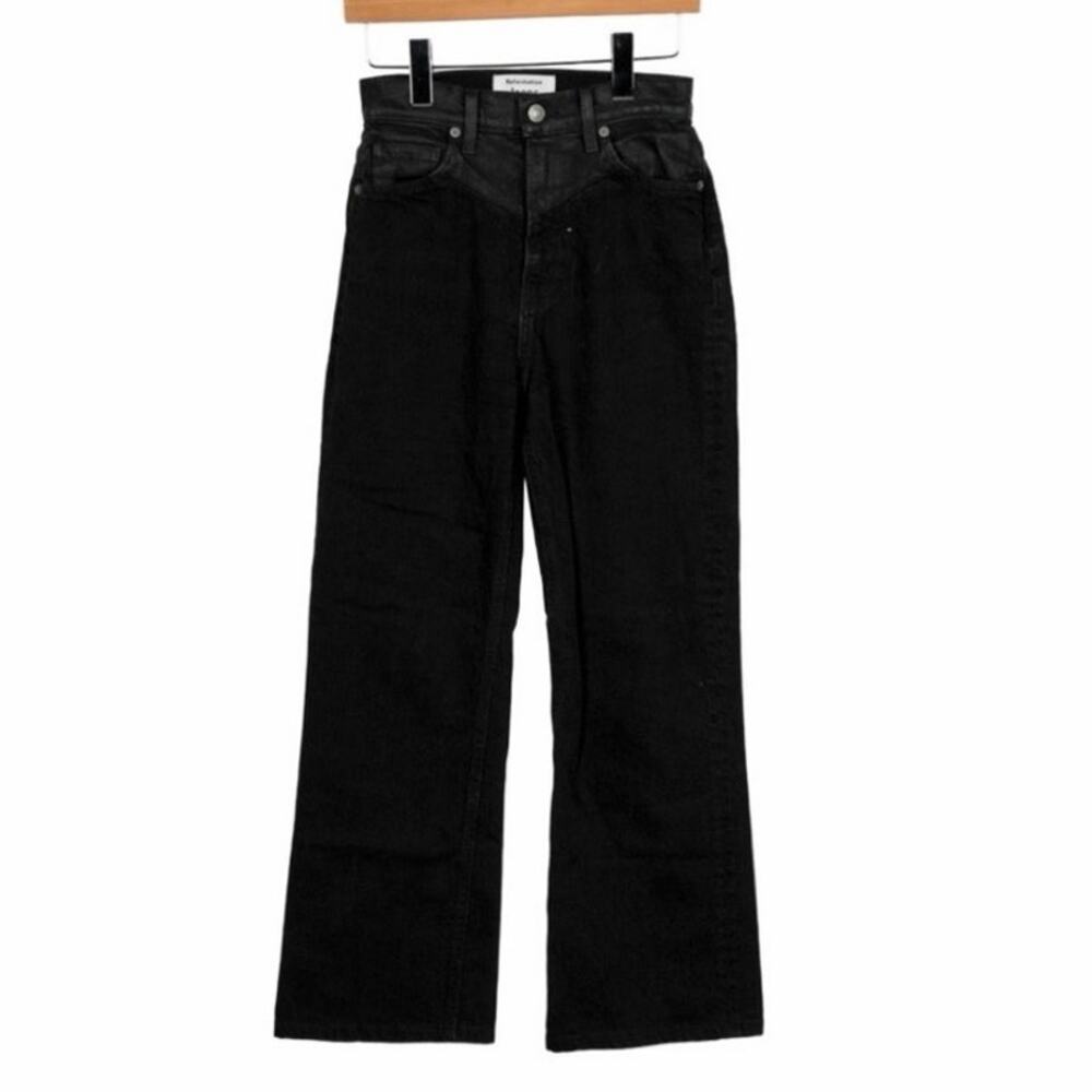 Reformation Montana High Rise Wide Leg Jeans Black Size 26 EUC